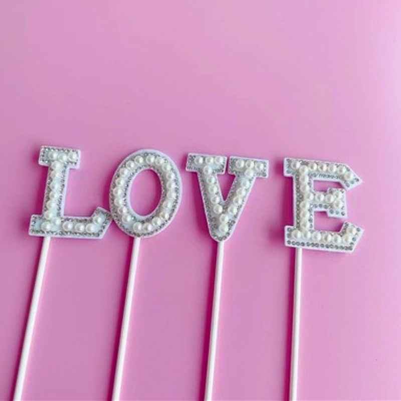 - Que cắm chữ -Trang trí bánh sinh nhật bánh kem