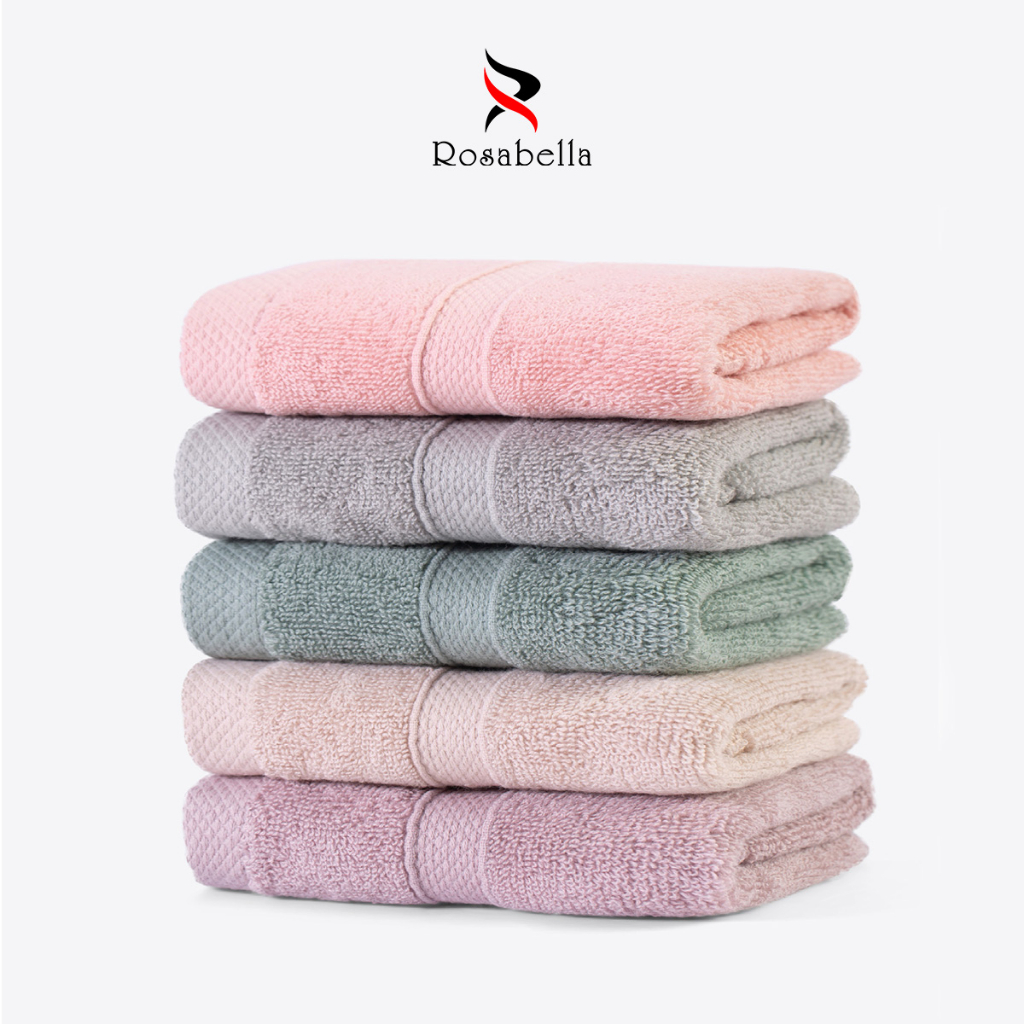 Khăn mặt Rosabella gọn nhẹ đa dạng màu sắc. Chất liệu 100% cotton mềm mịn an toàn với da KRS12