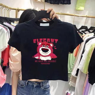 🍒🍒🍒 🌵🌵áo croptop in hình gấu hồng cute nữ Crus11