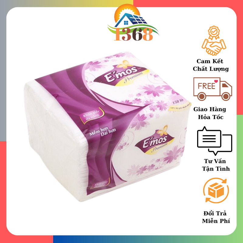 Khăn Giấy Vuông Emos Premium Khổ giấy 330mmx330mm - Thùng 4kg5