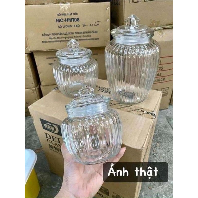 Thủy tinh sét 3 hũ 105k