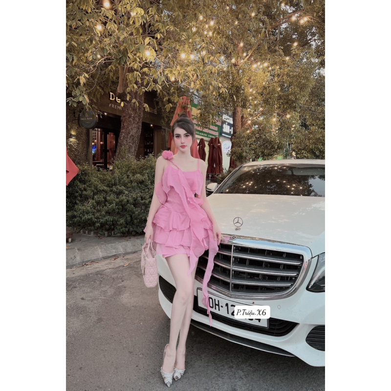 Đầm đi chơi hai dây tơ bèo hoa tiểu thư