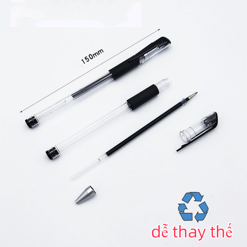 Bút bi bút gel 0.5mm cao cấp mực đều - Ngòi kiểu đạn nước xanh đen đỏ-DREAM