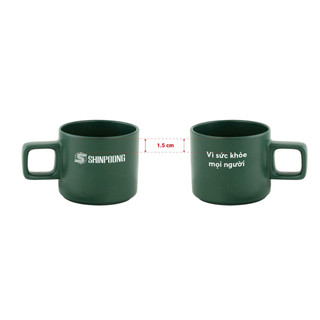 Ly sứ shinpoong - quà tặng không bán - màu xanh
