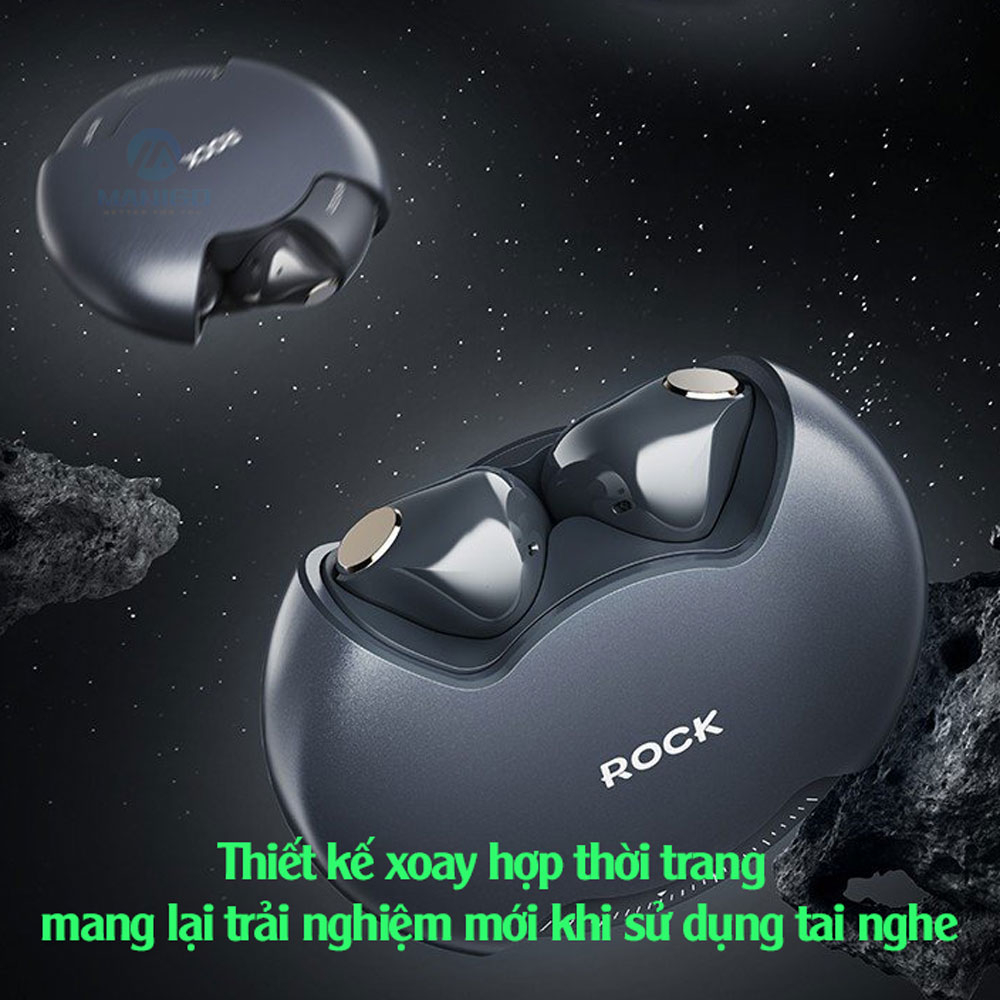 Tai nghe Bluetooth không dây nhét tai TWS Rockspace Rotating thiết kế xoay nghe nhạc lên đến 24h Hàng chính hãng có BH