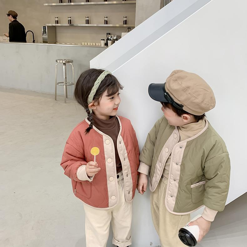 Áo khoác Quảng Châu cao cấp cho bé trai bé gái dày dặn mặc được 2 mặt áo phao lót lông phong cách Hàn Quốc size 9-20kg