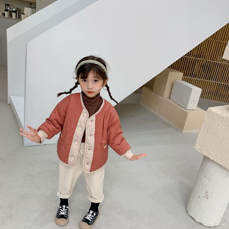 Áo khoác Quảng Châu cao cấp cho bé trai bé gái dày dặn mặc được 2 mặt áo phao lót lông phong cách Hàn Quốc size 9-20kg