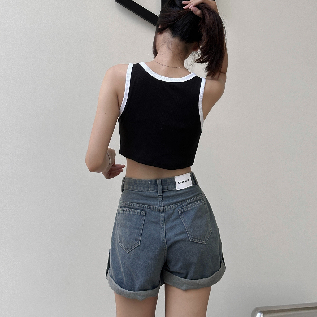 Áo Croptop hai dây bản to brand CALEM CLUB