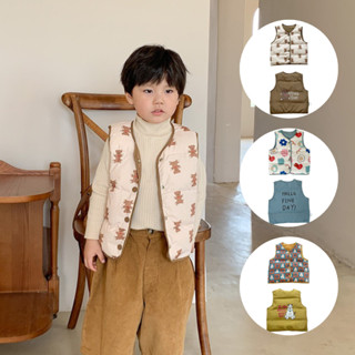 Áo phao gile cho bé trai bé gái mặc được 2 mặt dày dặn, ấm áp phong cách Hàn Quốc size 9-20kg TE380