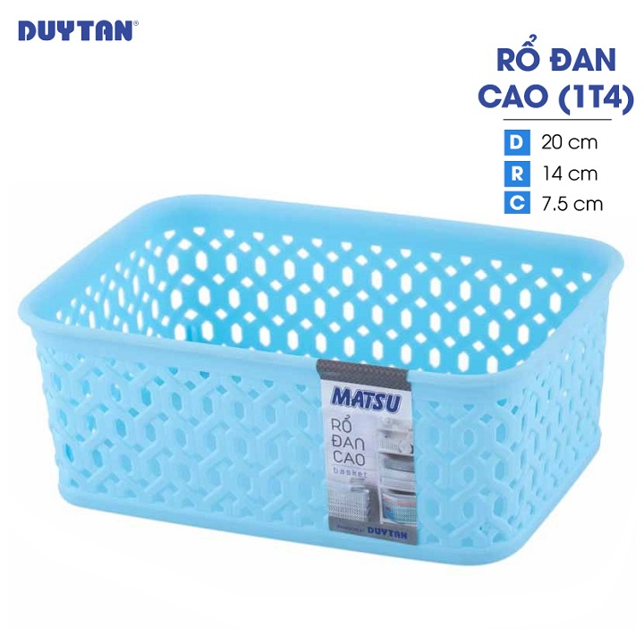 Rổ đan cao nhựa DUY TÂN Matsu 1T4 (20 x 14 x 7.5 cm) - 12095