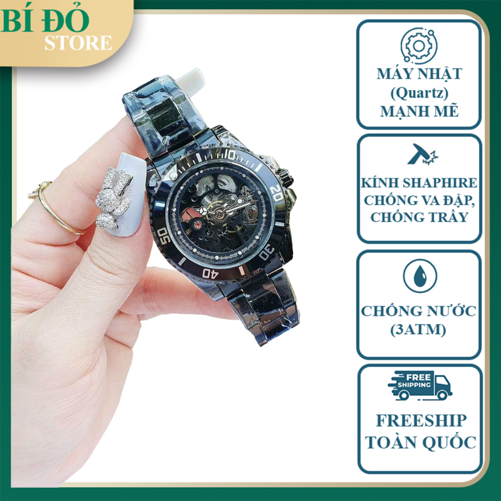 Đồng hồ cơ ROLEX nam máy nhật, kính shaphire, chống nước, size 40mm dây dây thép 904L không rỉ cao cấp