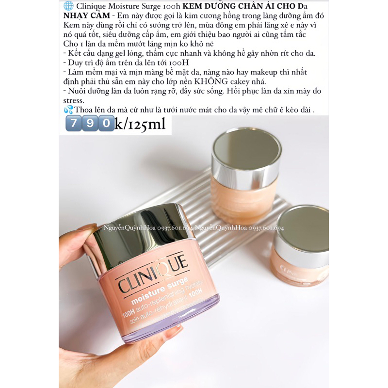 Clinique Moisture Surge 100h 𝐊𝐄𝐌 𝐃𝐔̛𝐎̛̃𝐍𝐆 𝐂𝐇𝐀̂𝐍 𝐀́𝐈 𝐂𝐇𝐎 𝐃a 𝐍𝐇𝐀̣𝐘 𝐂𝐀̉𝐌