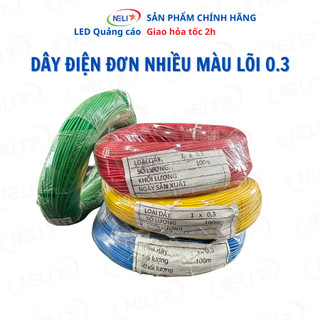 Dây điện đơn 0.3 đơn cuộn 100m, đủ màu sắc, lõi nhiều sợi, chuyên làm biển quảng cáo.