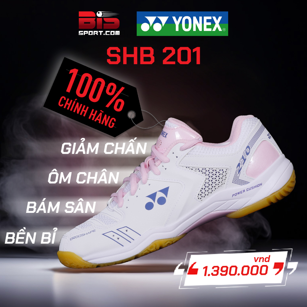 Giày Cầu Lông Chính Hãng Yonex SHB 210CR Trắng Hồng / SHB 101 - SHB 460  - Đế Bám Chống Trơn , Có Nhiều Lỗ Thoát Khí