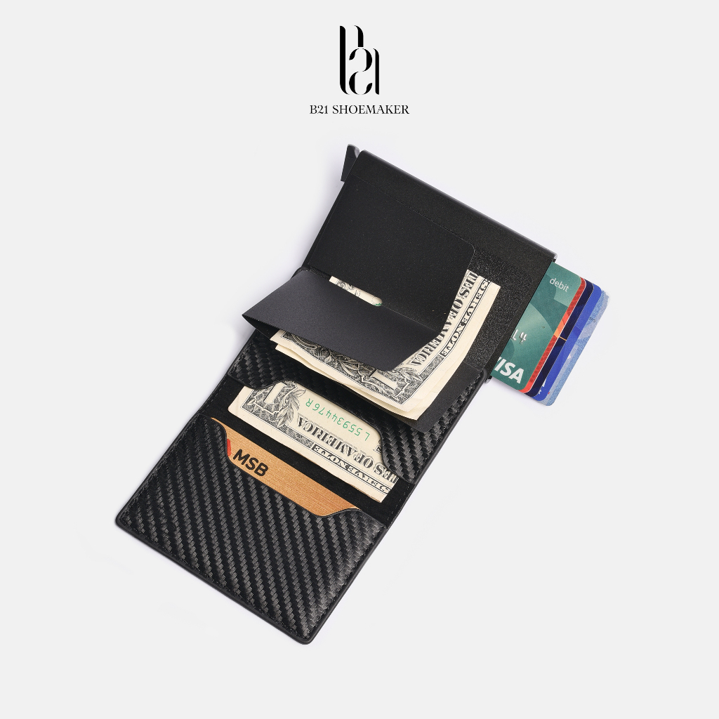 Ví Đựng thẻ Card Holder B21 Nam Nữ Đựng Thẻ ATM Ngân Hàng, Hộp đựng Name Card, Chất Liệu Hợp kim Nhôm Cao Cấp