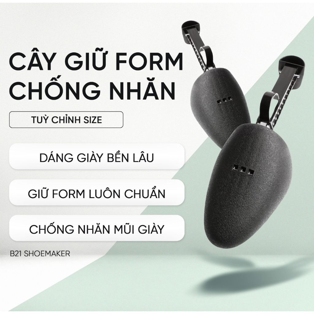 Cây Giữ Form Giày B21 Shoe Tree Nhựa PE Nam Nữ Tuỳ Chỉnh Size Tiện Lợi Chống Nhăn Giày