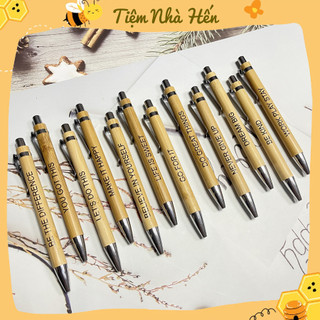 Bút bi gỗ/tre khắc tên theo yêu cầu - Quà tặng độc đáo - Quà lưu niệm - Quà kỉ niệm