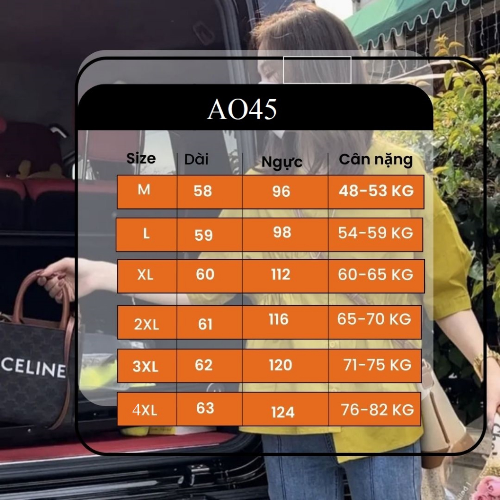 Áo sơ mi bigsize 80kg _ Áo babydoll form rộng rãi, mặc thoải mái AO45