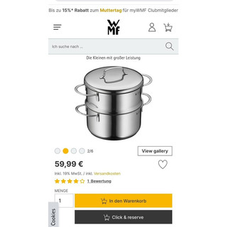 SET NỒI XỬNG HẤP WMF MINI 16cm