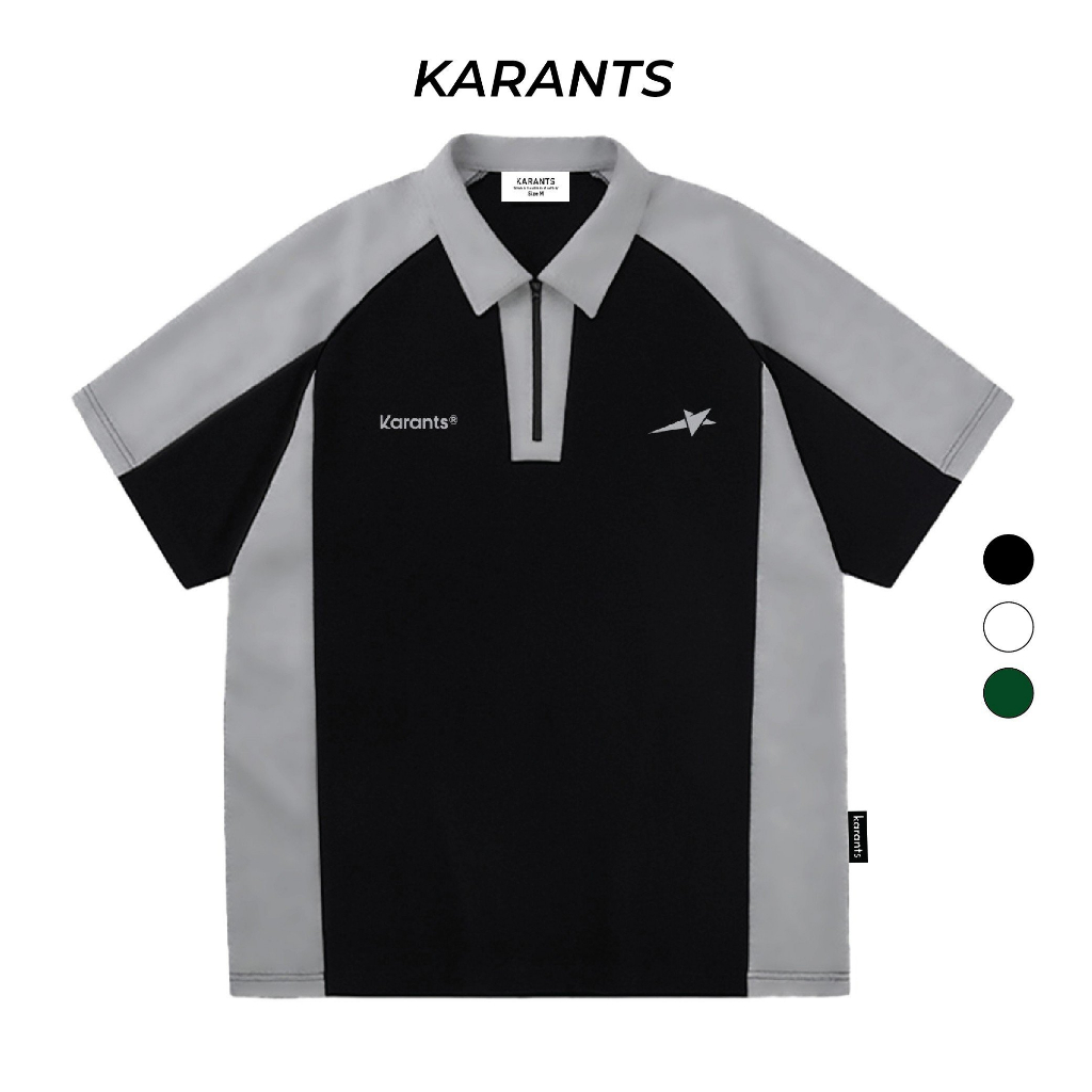 Áo Polo Phối Khoá Kéo SuperStar Karants Local Brand Polo Unisex Nam Nữ Oversize - KR52