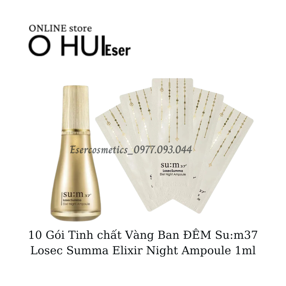 Combo 10 gói Tinh chất vàng Su:m37 lên men ban đêm 1ml _ESERsample
