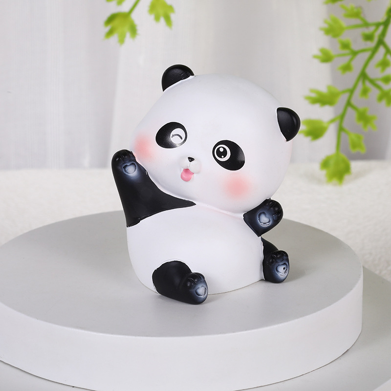 Mô hình gấu trúc mini để bàn biểu cảm dễ thương Ráp trang trí taplo ô tô, bàn học, bàn làm việc, quà tặng