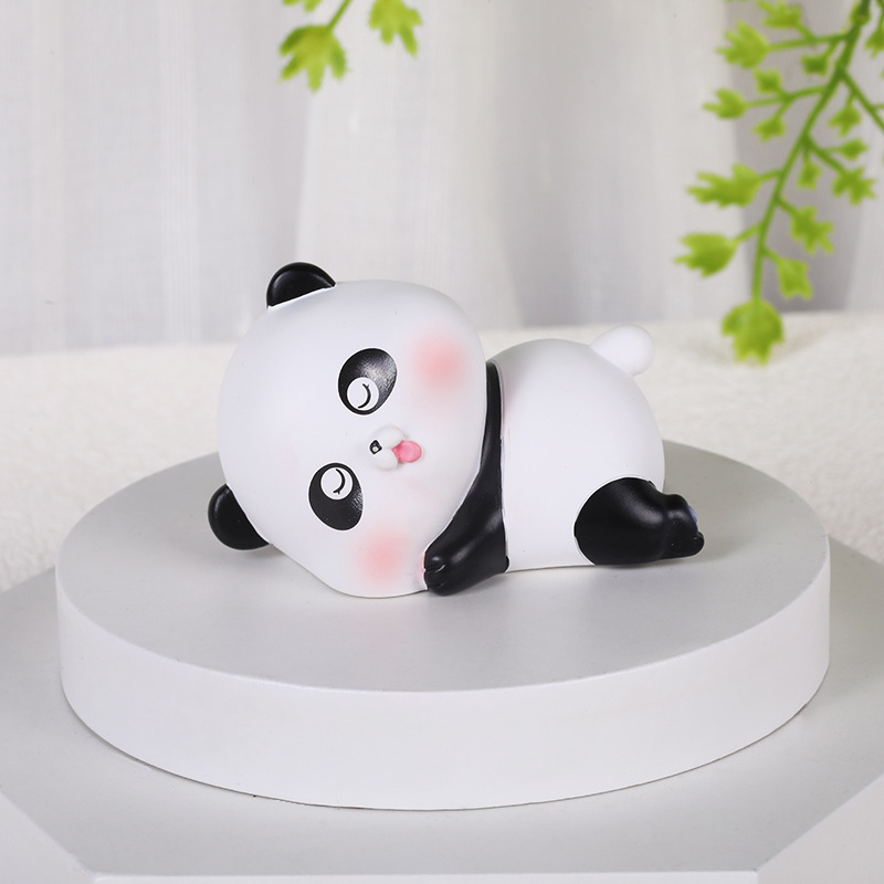 Mô hình gấu trúc mini để bàn biểu cảm dễ thương Ráp trang trí taplo ô tô, bàn học, bàn làm việc, quà tặng