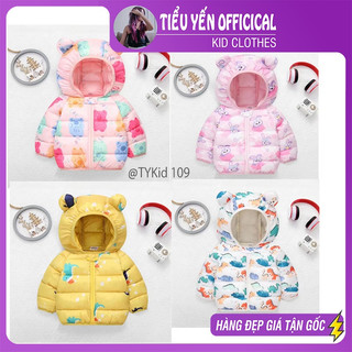 Áo khoác cho bé, áo khoác phao tai gấu bé trai bé gái, áo phao siêu nhẹ cho bé 8-25kg ak109 | tiểu yến kid