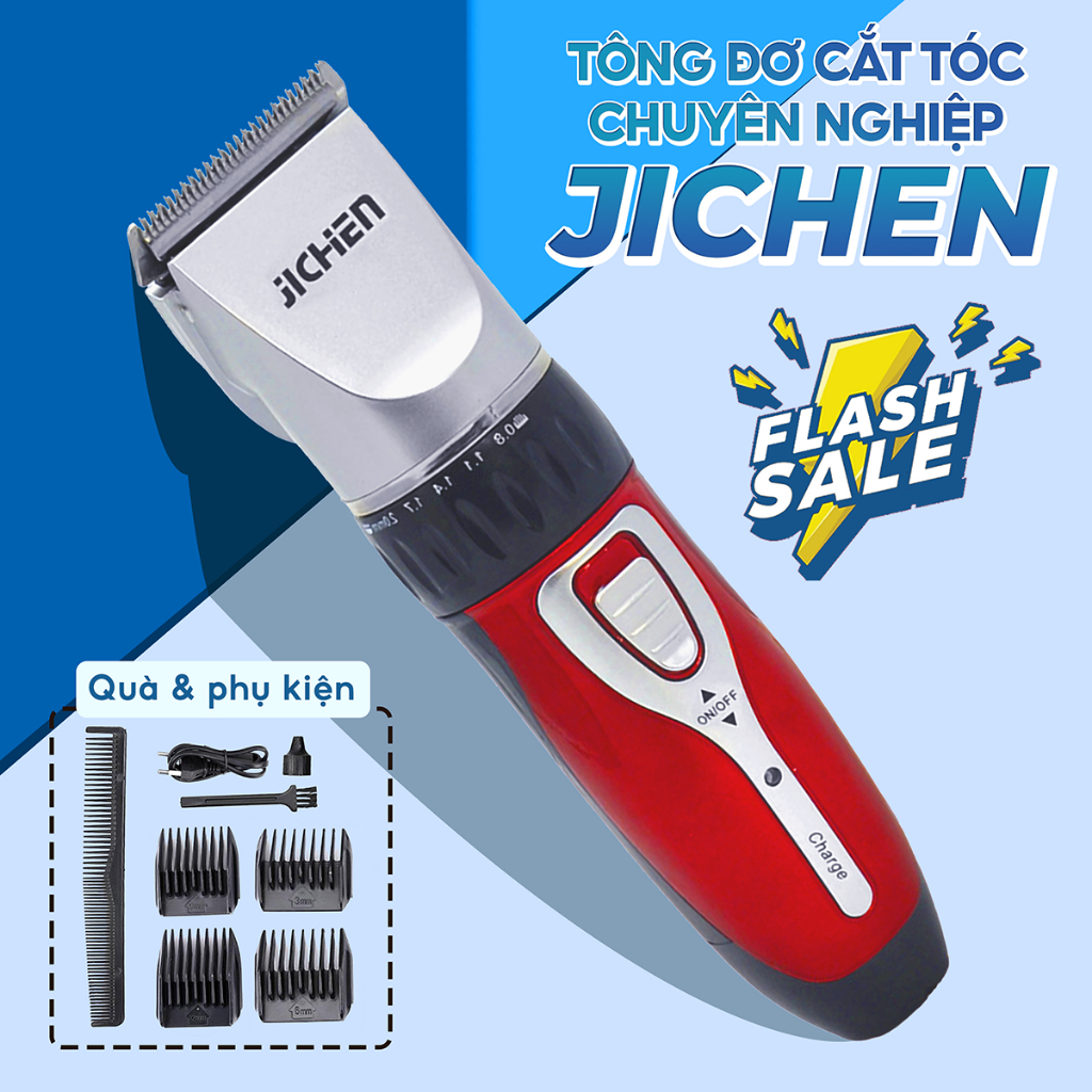 Tông đơ máy cắt hớt tóc nam pin sạc cầm tay đa năng chuyên nghiệp Jichen, chấn viền, người lớn, trẻ em, thú cưng chó mèo