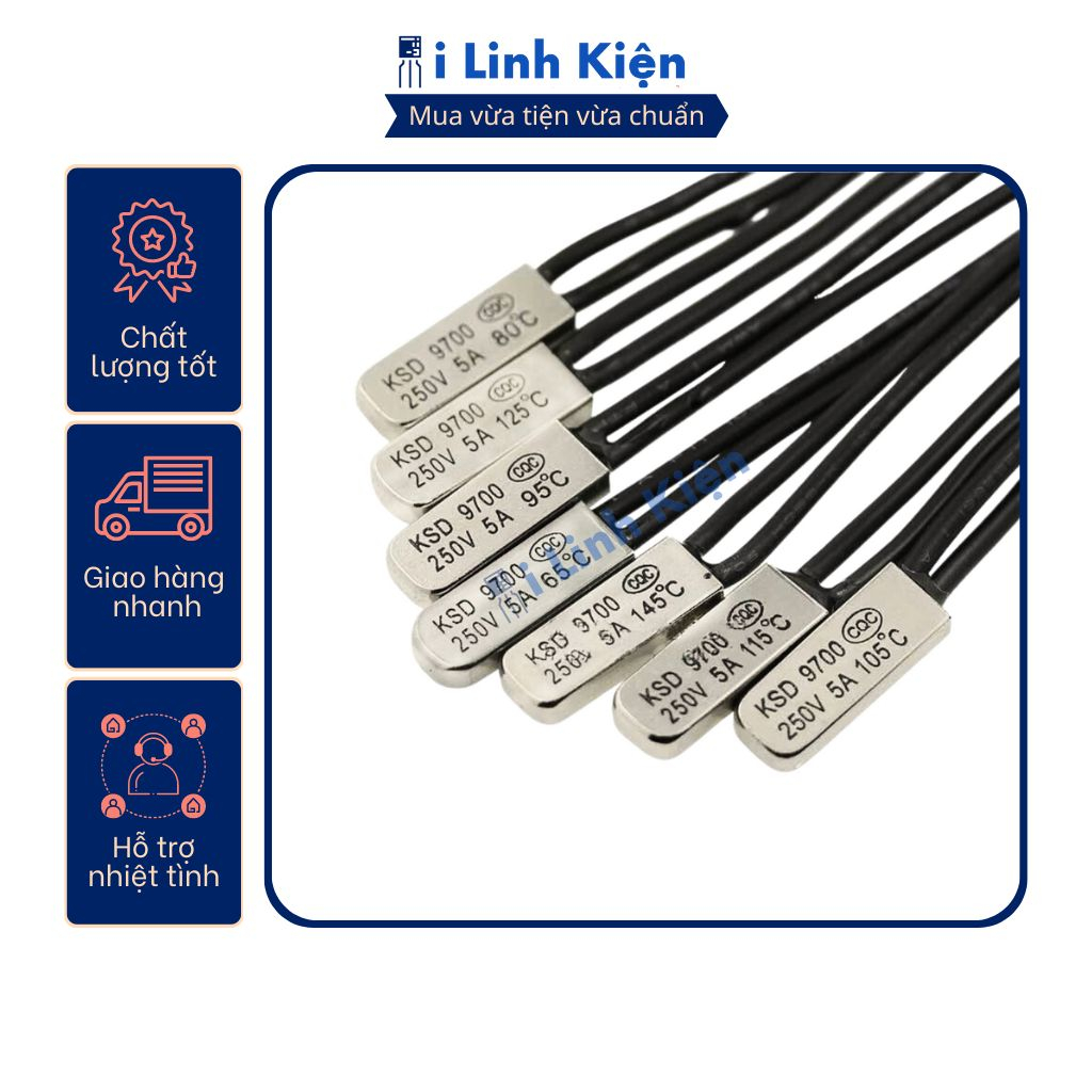 Relay nhiệt KSD9700 45 độ 5A 250V thường đóng