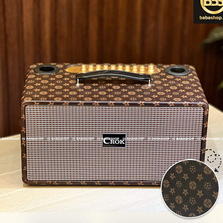 Loa Karaoke Xách Tay Crok C650S, Loa Công Suất Lớn Có Bassboost tăng Bass Cực Ấm + Kèm 2 Micro Hút Âm Hát Nhẹ