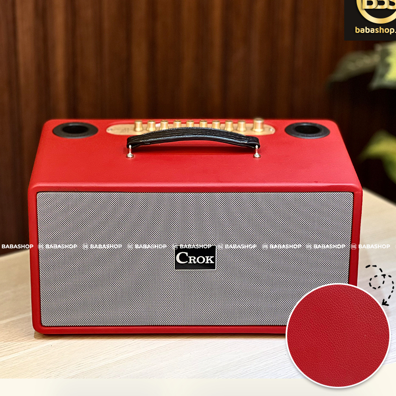 Loa Karaoke Xách Tay Crok C650S, Loa Công Suất Lớn Có Bassboost tăng Bass Cực Ấm + Kèm 2 Micro Hút Âm Hát Nhẹ
