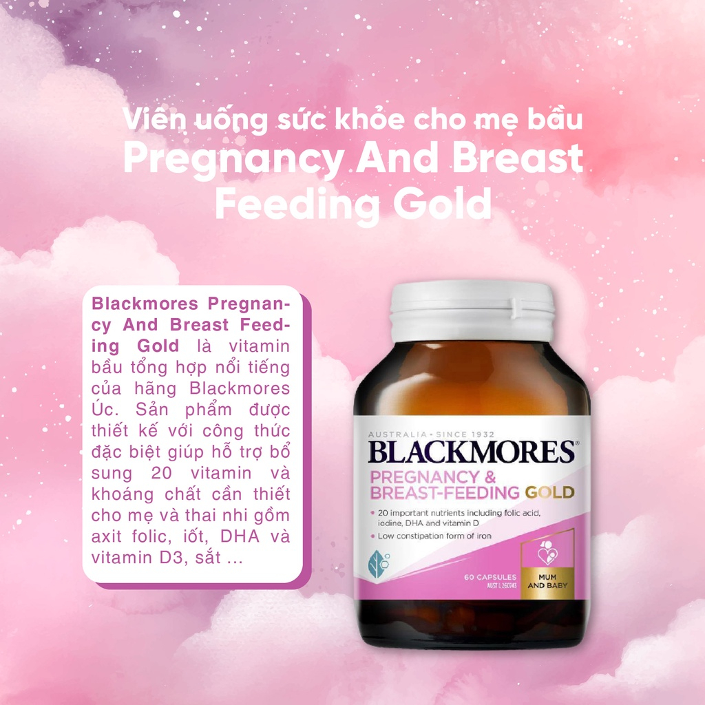 Vitamin Tổng Hợp Bà Bầu 60 - 180 viên Blackmores Pregnancy And Breast Feeding Gold Úc