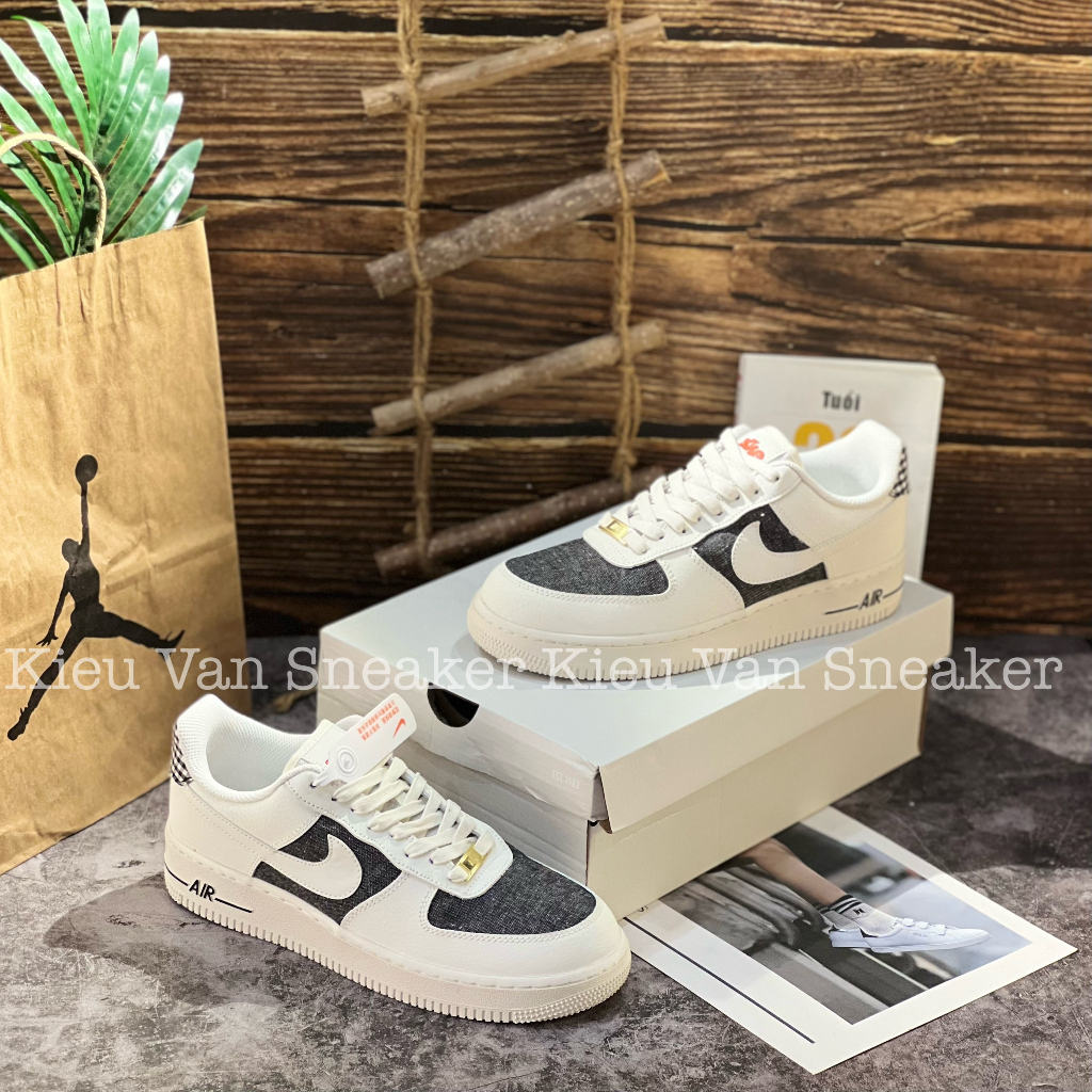 Giày Thể Thao Nam Nữ Nikee Air Force 1 Low "Designed Fresh" AF1 Kẻ Caro Custom