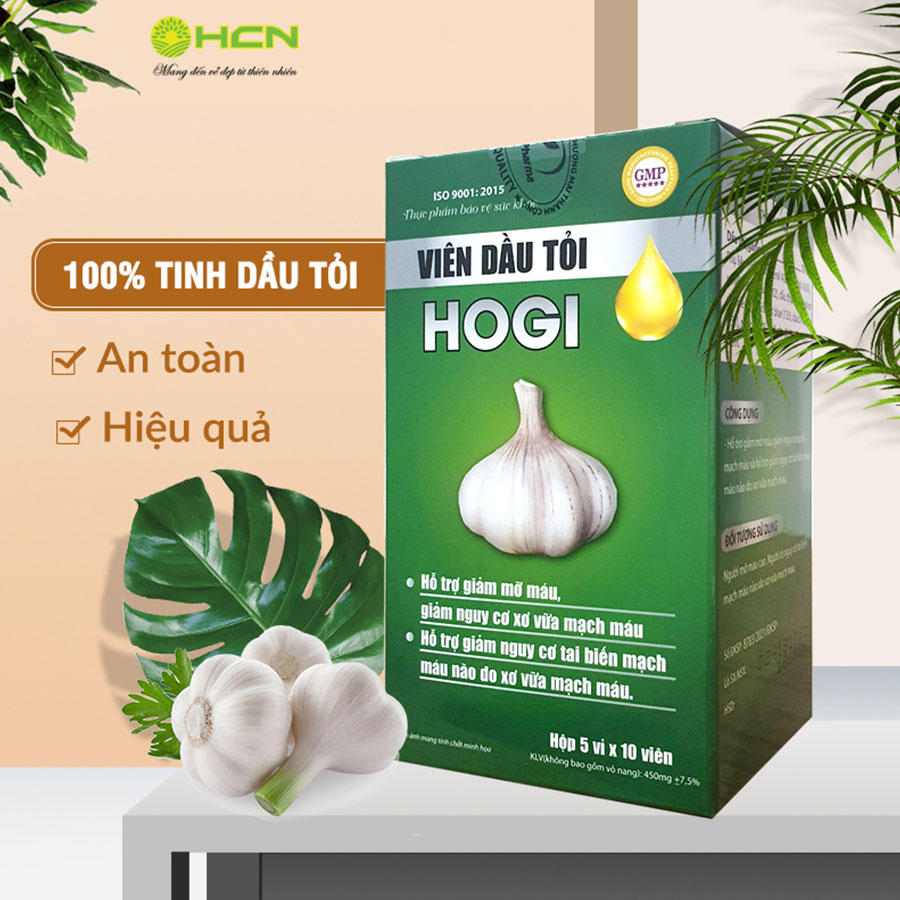 (Date 2027) Viên Dầu Tỏi HOGI Hộp 5 Vỉ 10 Viên Hỗ Trợ Giảm Mỡ Máu, Tăng Cường Miễn Dịch Cơ Thể