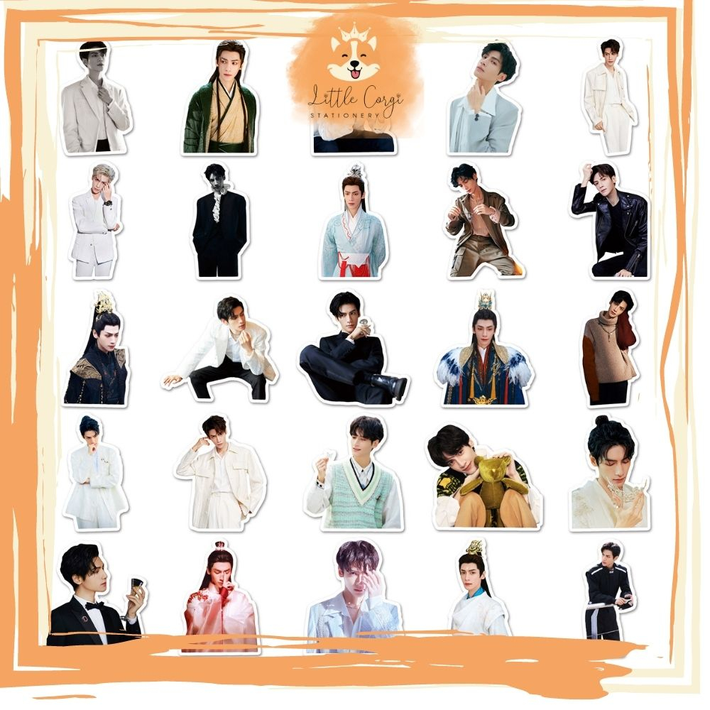 Set 50 sticker hình dán La Vân Hi, Tiêu Chiến, Vương Nhất Bác, Bạch Kính Đình, Vương Hạc Đệ trang trí sổ tay, máy tính