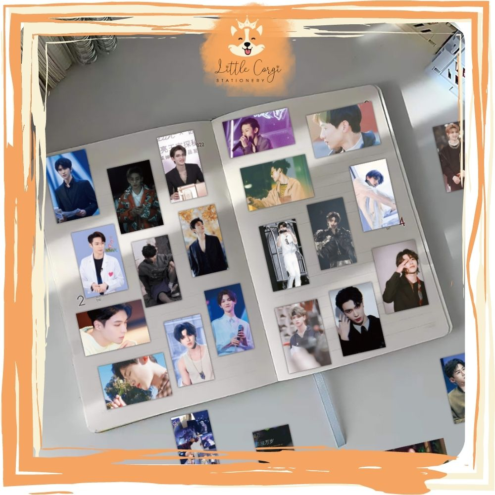 Set 50 sticker hình dán La Vân Hi, Tiêu Chiến, Vương Nhất Bác, Bạch Kính Đình, Vương Hạc Đệ trang trí sổ tay, máy tính