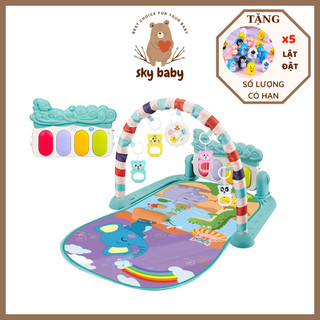 Thảm nhạc cho bé nằm chơi hình thú đồ chơi cho trẻ em từ 0 tháng tuổi có nhạc đàn piano cao cấp