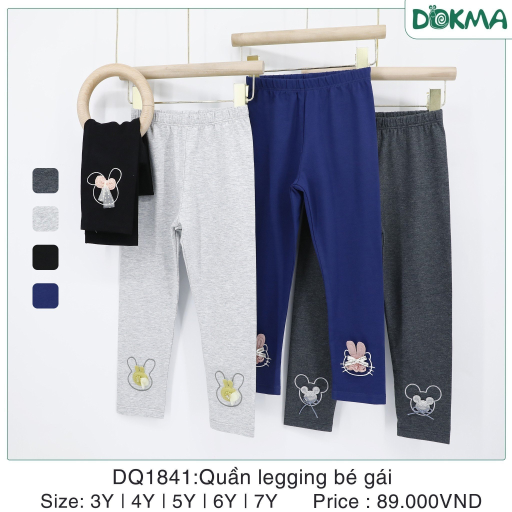 Quần dài legging bé gái Dokma vải cotton tăm DQ821 DQ1841 DQ1967
