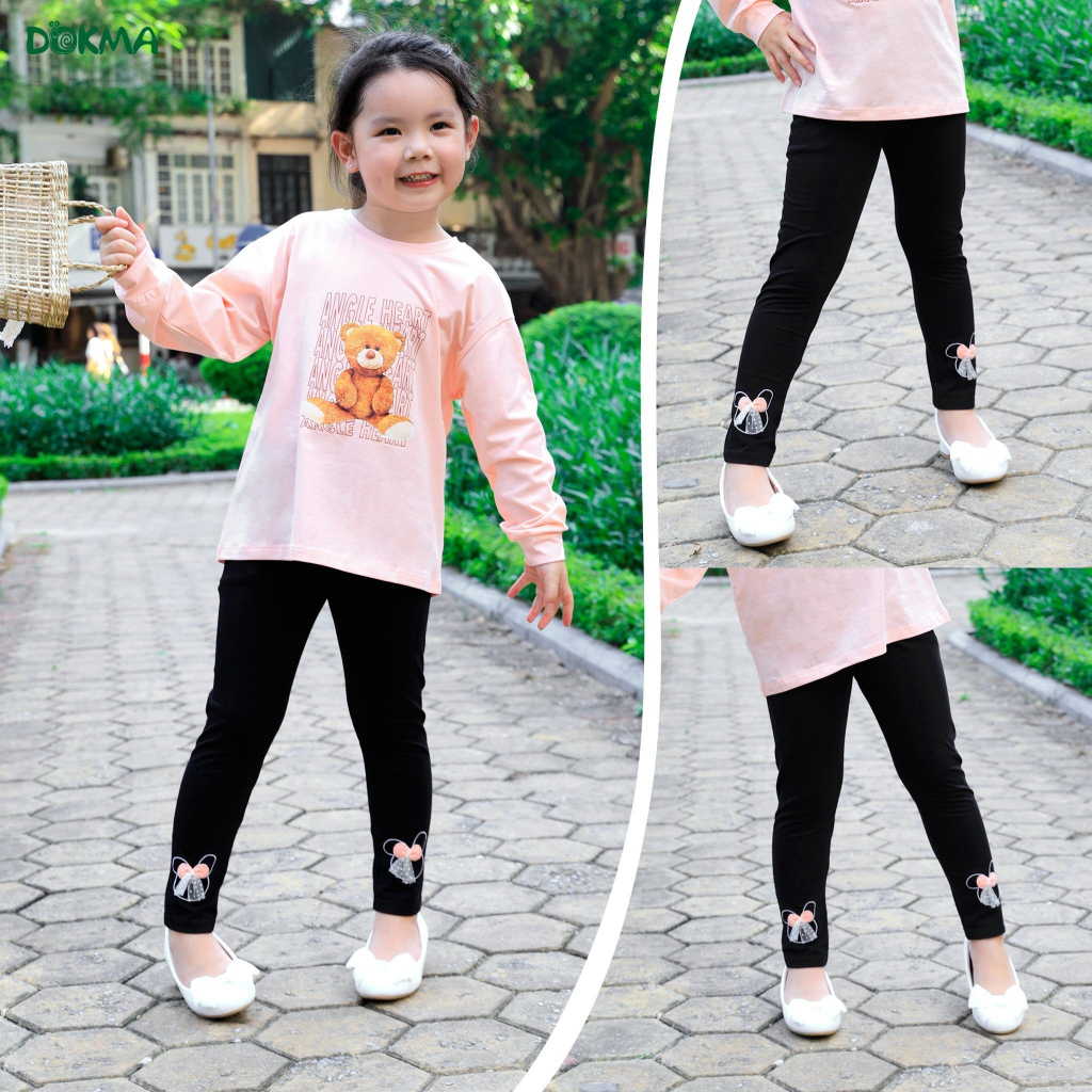 Quần dài legging bé gái Dokma vải cotton tăm DQ821 DQ1841 DQ1967