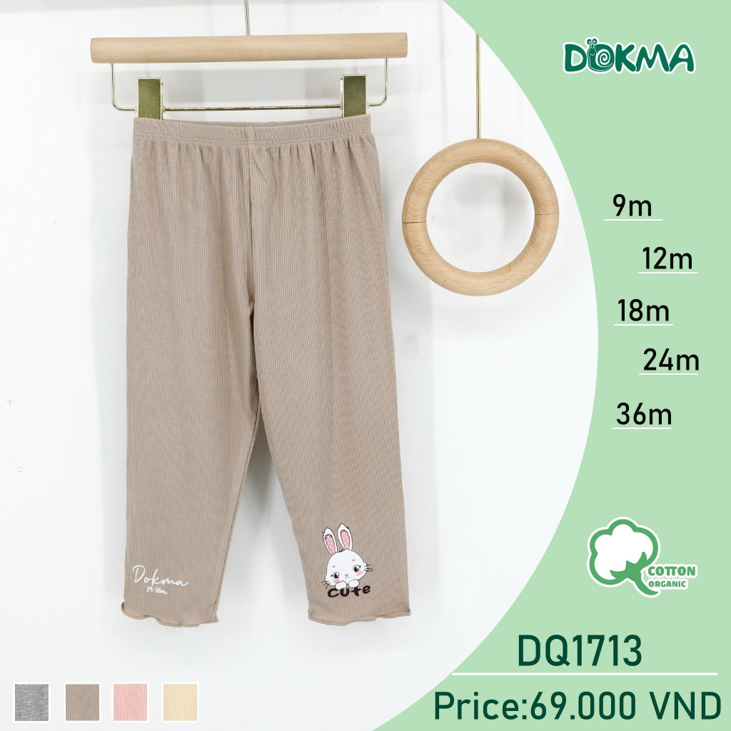 Quần dài legging bé gái Dokma vải cotton mỏng DQ1213 DQ1148 DQ1713