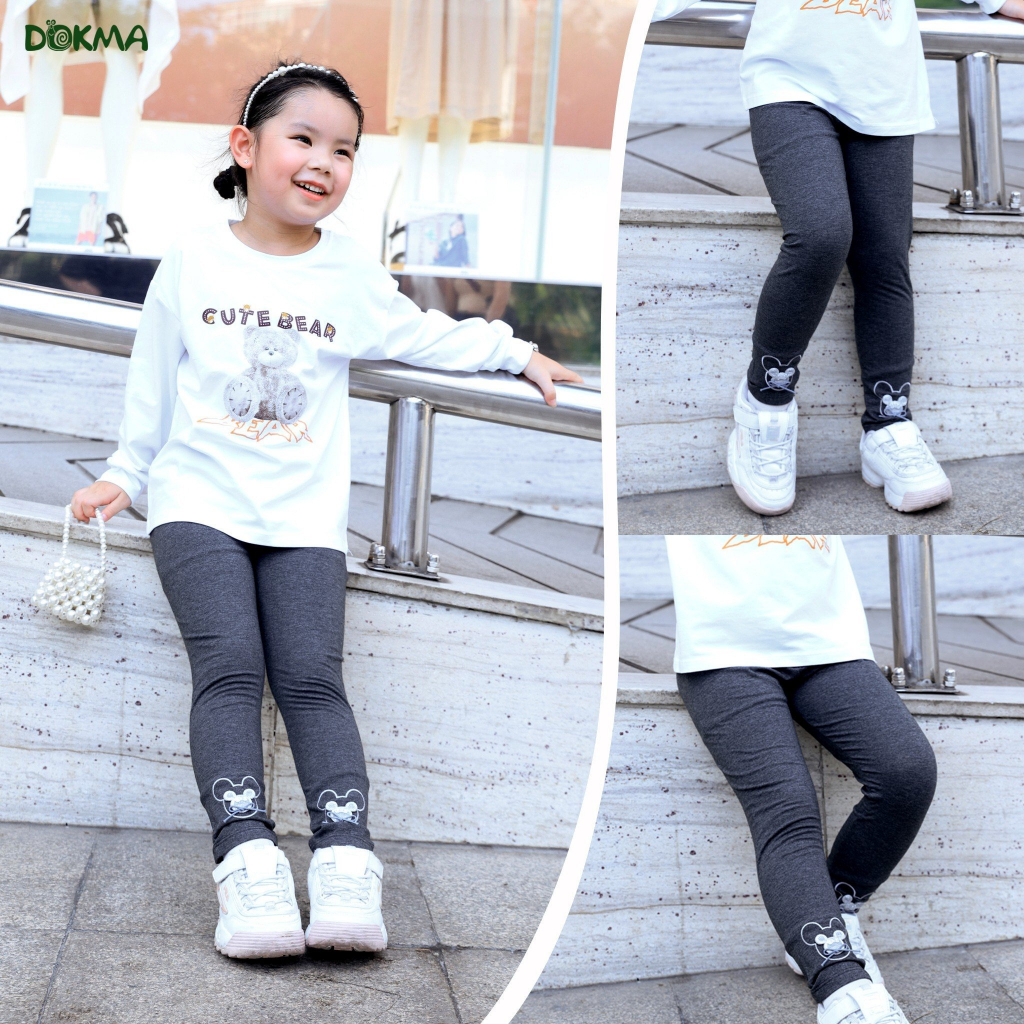 Quần dài legging bé gái Dokma vải cotton tăm DQ821 DQ1841 DQ1967