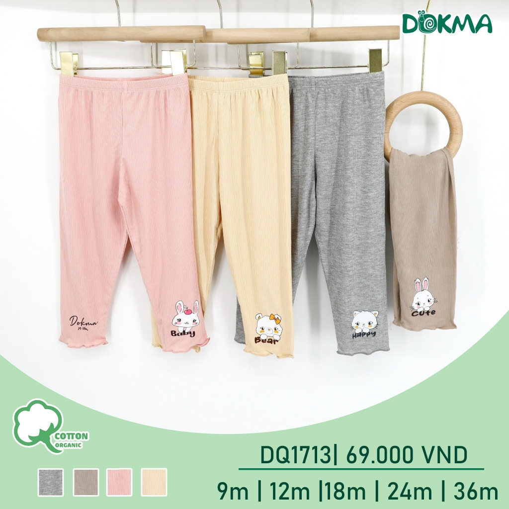 Quần dài legging bé gái Dokma vải cotton mỏng DQ1213 DQ1148 DQ1713