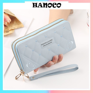 Ví nữ dài cầm tay nhiều ngăn 2 khóa kéo Cao Cấp Phong Cách Hàn Quốc HANOCO VDCT60