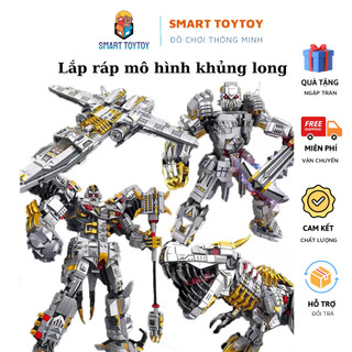 Đồ chơi lắp ráp mô hình khủng long bọc thép biến hình robot cho bé