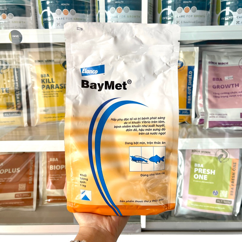 BAYMET  dùng cho tôm, cá, lươn, ếch.