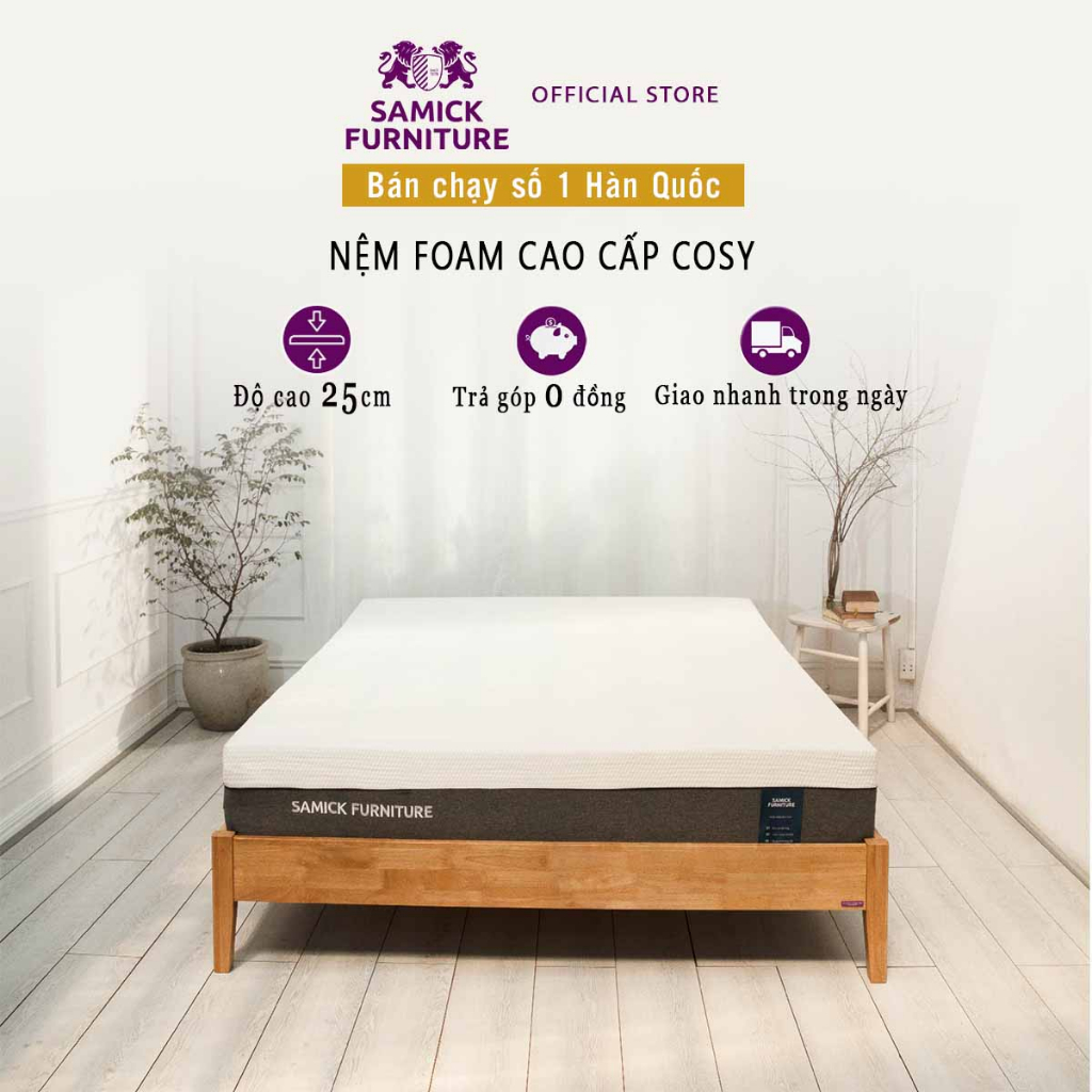 NỆM MEMORY FOAM Cao Cấp SAMICK COSY của Hàn Quốc - Nệm êm và thoáng mát