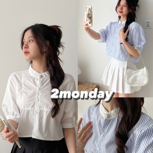 ÁO SƠMI DÁNG CROPTOP KẺ SỌC NANY THÒI TRANG MÙA HÈ PHONG CÁCH HÀN QUỐC