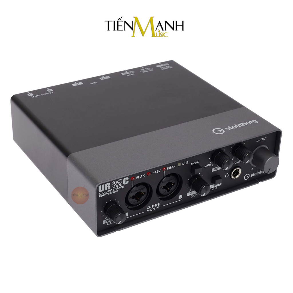 Soundcard Steinberg UR22C - Sound Card Bộ Thu Âm Thanh và Livestream USB 3.0 Audio Interface UR22