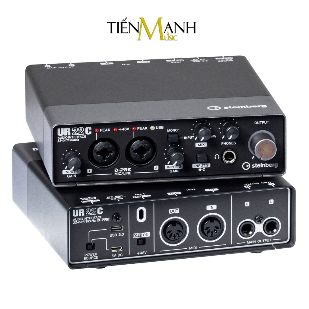 Soundcard Steinberg UR22C - Sound Card Bộ Thu Âm Thanh và Livestream USB 3.0 Audio Interface UR22
